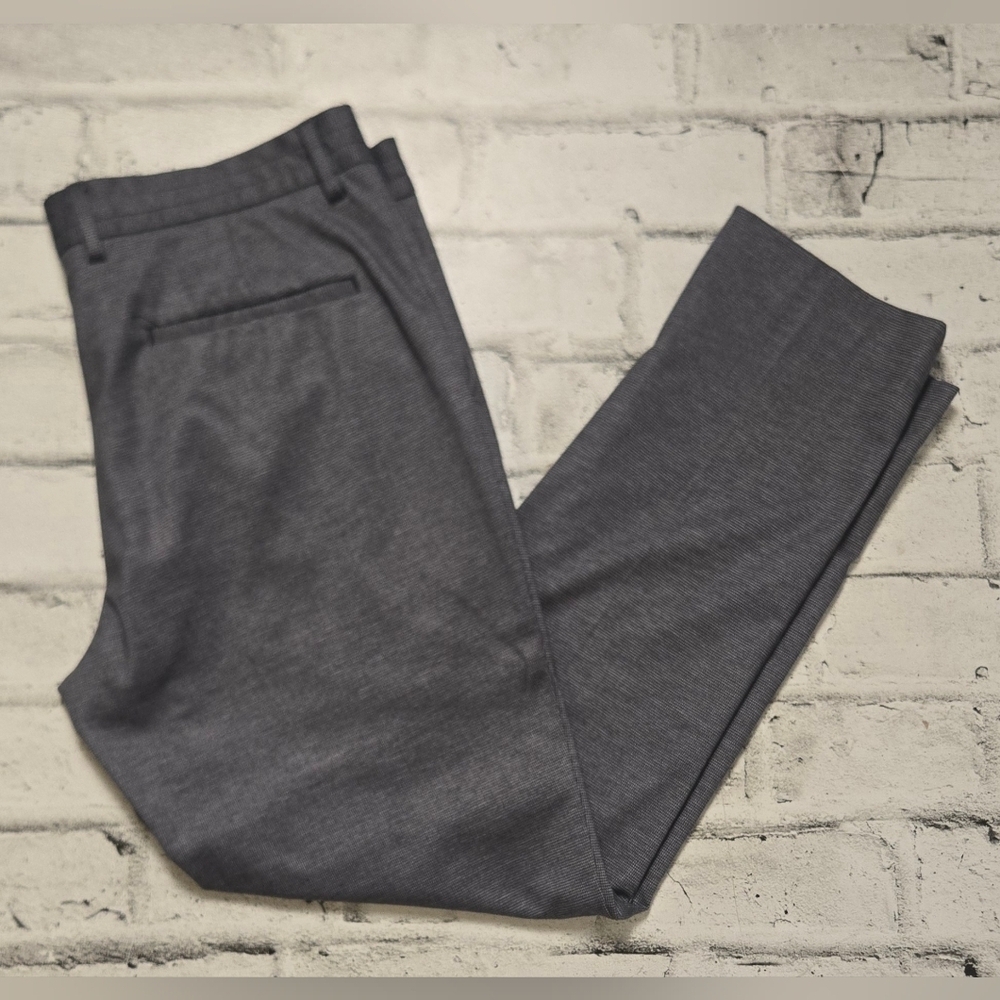 CMTLAB Slim Fit Gray Micro-Check Dress Pants Men’s 34x30